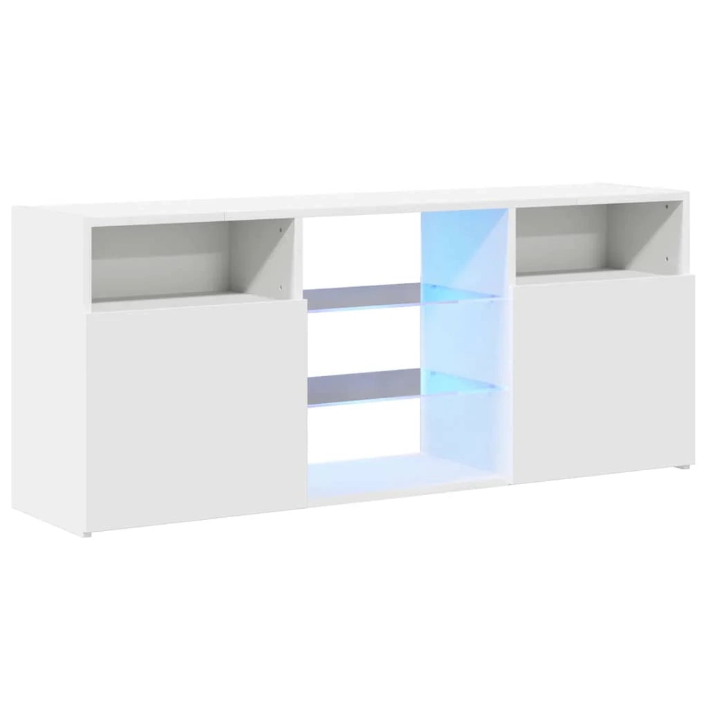 Mobile TV multimediale scaffale TV credenza mobile TV sala da pranzo soggiorno camera da letto con luci LED 120 x 30 x 50 cm bianco 02_0026513