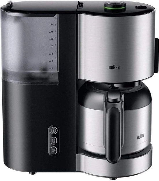 Caffettiera filtro - 10 tazze - Termos - 1000 watt - Nero/Acciaio inossidabile