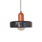 Lampada a sospensione da interno in vetro e metallo, ø25cm, blu scuro