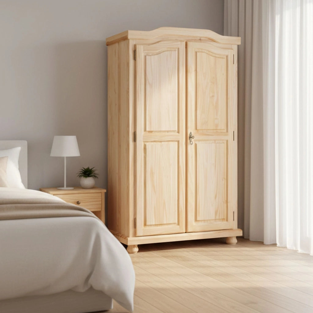 Pezzana, Armadio Multiuso 2 Ante 4 Ripiani, 104x180h cm Marrone Rovere