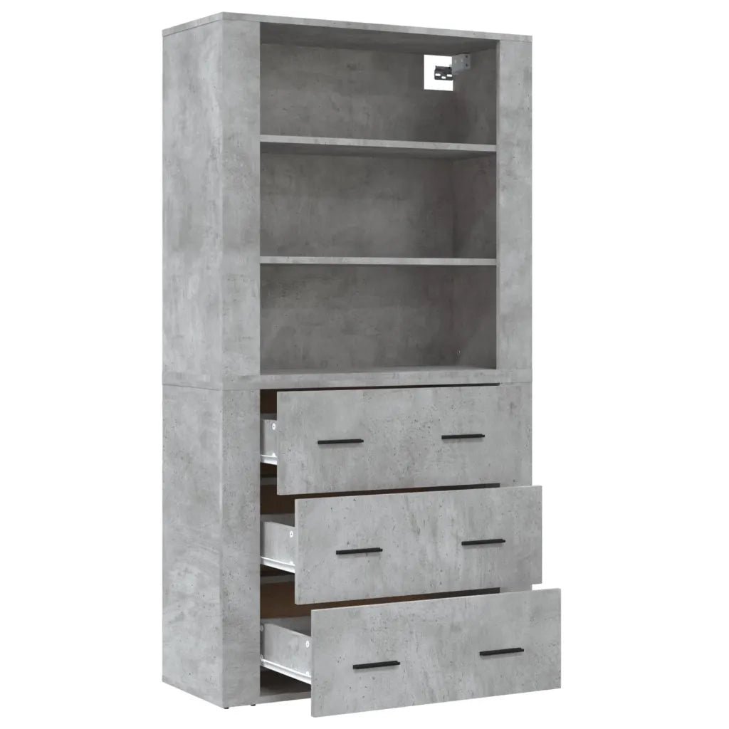 Credenza-Buffet-Armadio da cucina Grigio Cemento in Legno Multistrato 298987