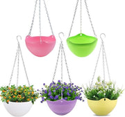 Set di 5 Pannelli di Pianta Auto-Idratanti Colorati con Draining e Catena da Appendere (20cm)
