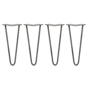 4 Gambe per Tavolo a Forcina SkiSki Legs 30,5cm Acciaio Naturale 2 Rebbi 10mm