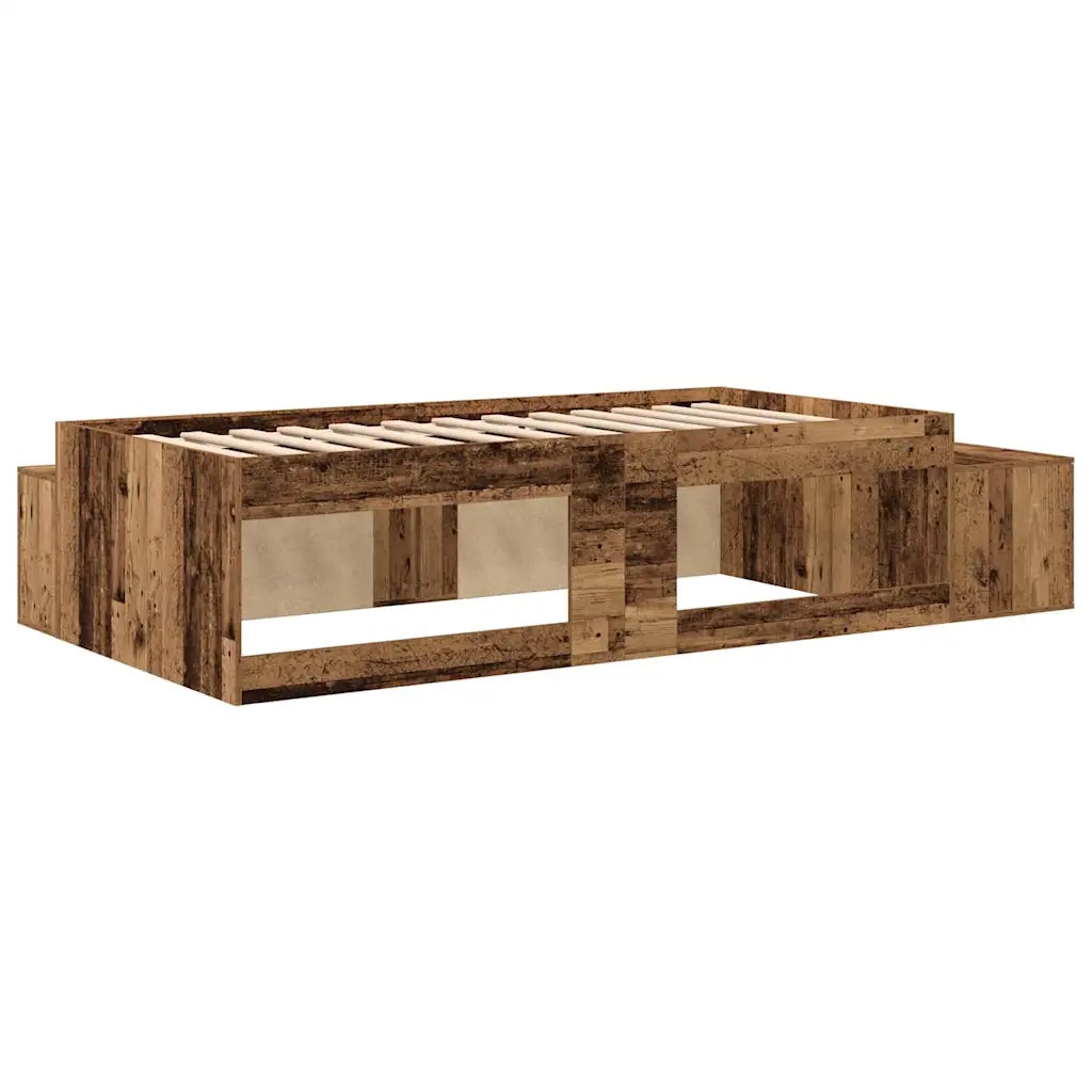 Struttura letto con contenitore con archiviazione Legno vecchio 3335595