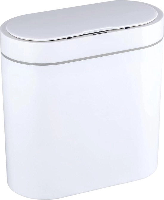 Cassetto per rifiuti della camera da letto con coperchio - 95 litri - impermeabile - sensore di movimento - 25 galloni - composto di plastica - sottile - bianco