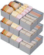 Organizzatore di carrello - Scatola di stoccaggio per tessuti, accessori di carrello per armadi, organizzatore di armadio per abbigliamento, 12 pezzi, grigio classico