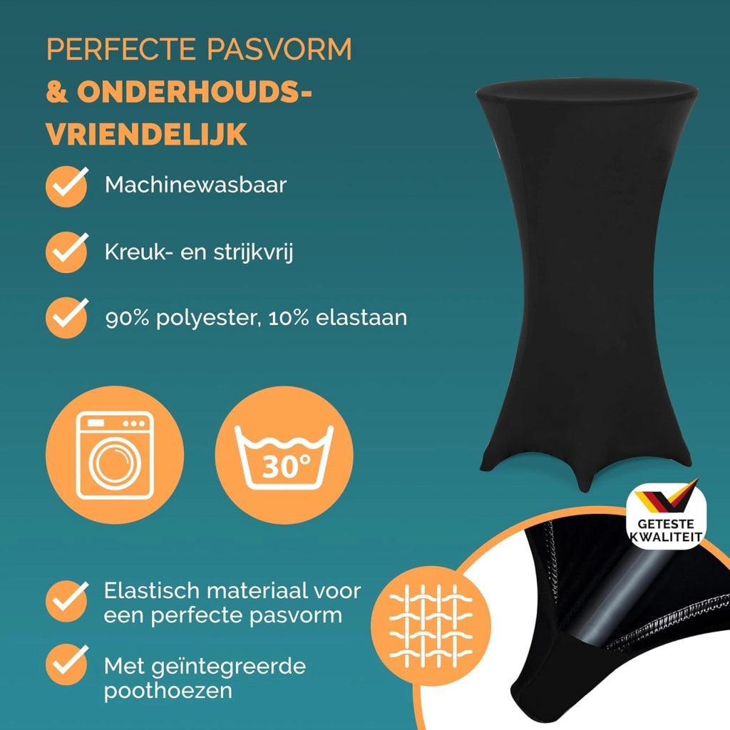 ® Tavolo Alto da Bar Ø 72cm con Copritavolo Pieghevole Altezza 110cm Interno Esterno Rotondo Giardino Feste Bistrot Metallo