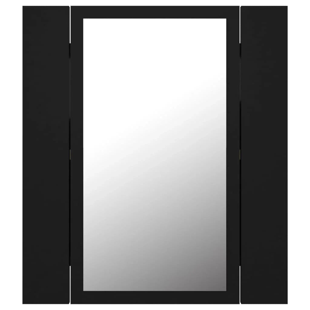 Mobiletto a specchio da bagno a LED 40 x 12 x 45 cm acrilico nero 02_0006731