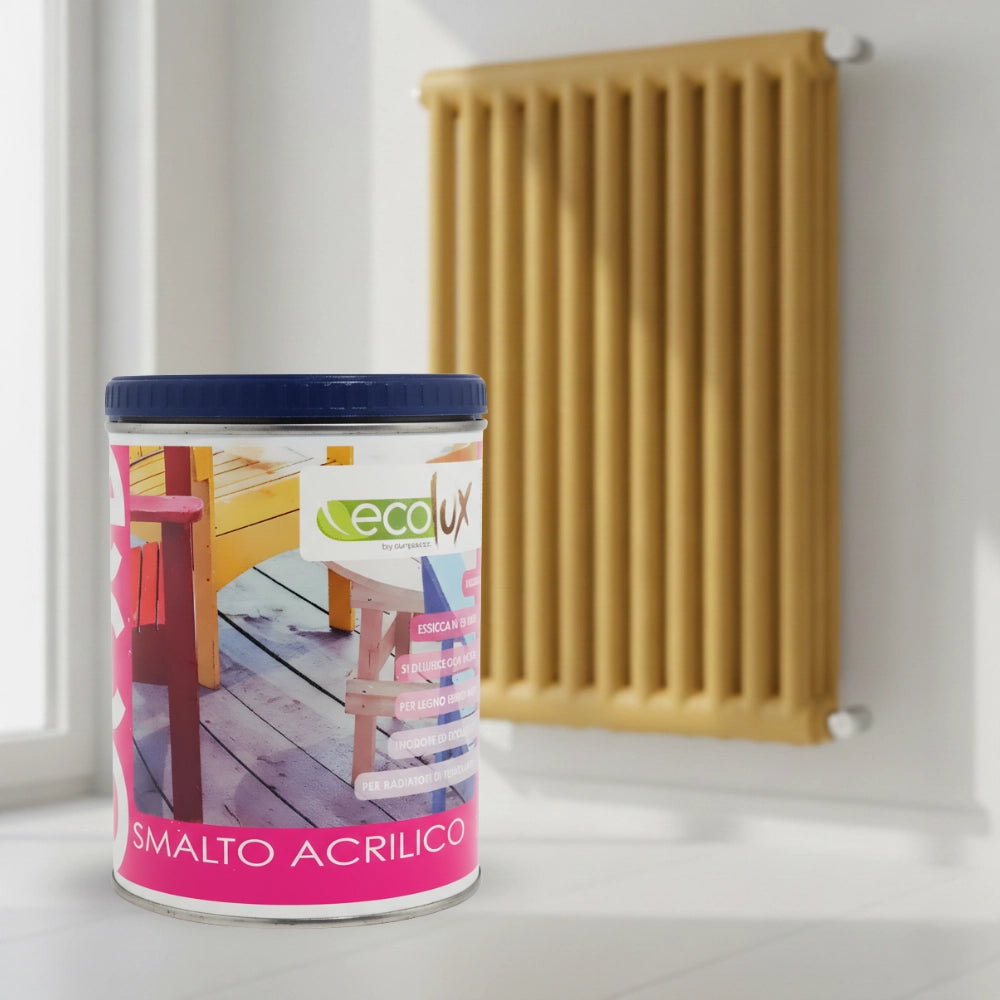 Ecolux smalto satinato acrilico ecologico per legno e metallo *** formato 750 ml, colore- ocra, confezione 1