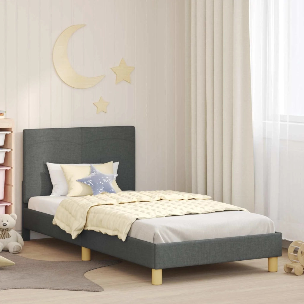 Struttura letto bambini con testata Grigio scuro 90 x 190 cm