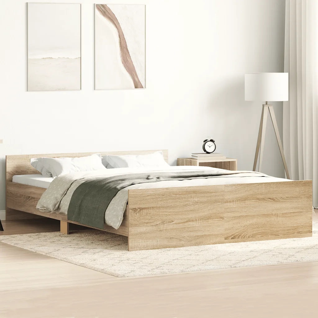Giroletto con Testiera e Pediera Rovere Sonoma 150x200 cm