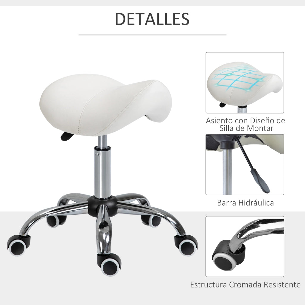 Sgabello Girevole con Altezza Regolabile ¨C Minimal ¨C 52x53x49-61cm Bianco