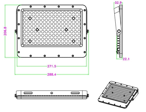 Faro Proiettore Faretto Solare Led 100w con Telecomadndo Pannello