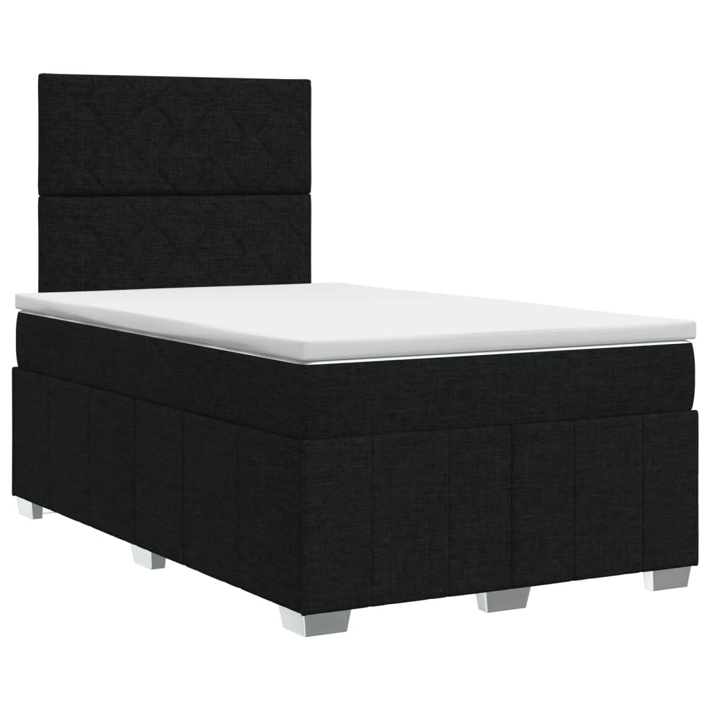 Letto box spring con materasso Nero 120 x 190 cm Tessuto 3454101