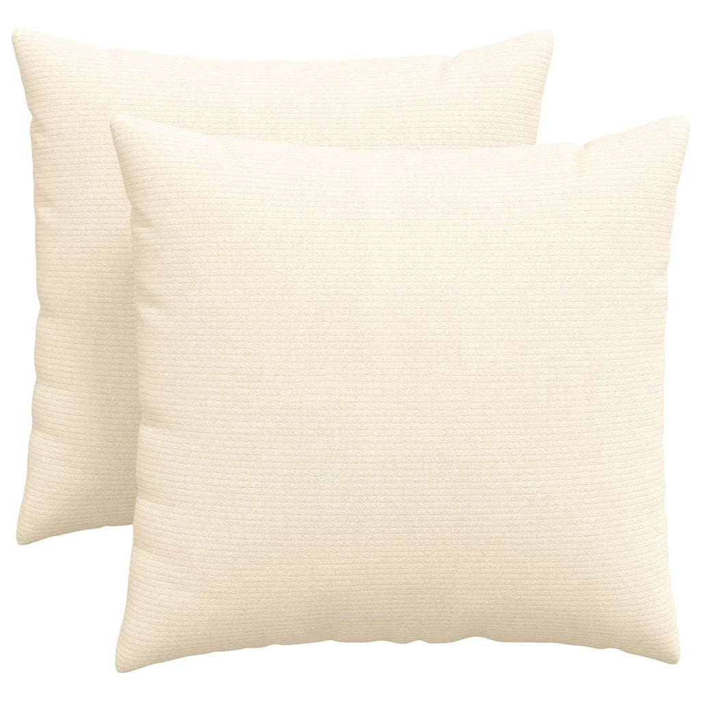 Cuscini da Divano 2 pz | Cuscini per sedie Crema 45 x 45 cm Tessuto in Cords