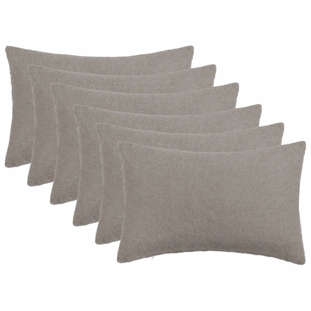 Federa 6 pcs HEERLEN Grigio Chiaro 30 x 50 cm Bouclé 907774