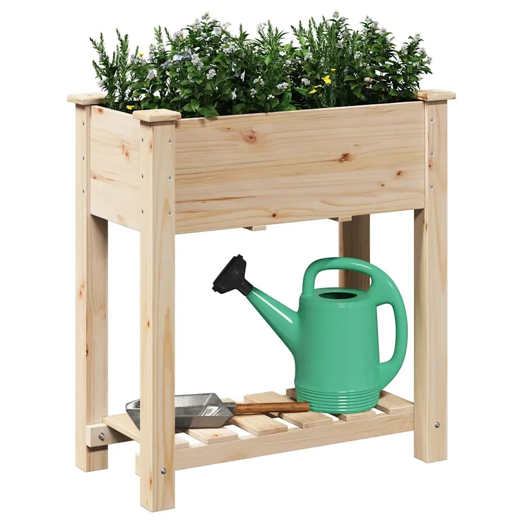 Fioriere | Cassetta per fiori | Vaso da giardino con lo scaffale Beige 71 x 37 x 76,5 cm