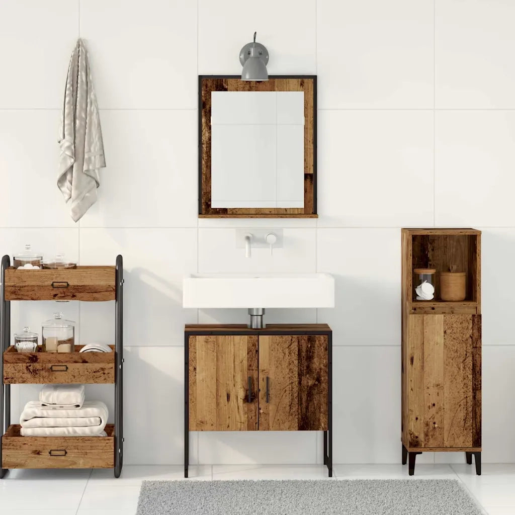 Set di mobili per il bagno 2 pcs Marrone Legno multistrato 3334327