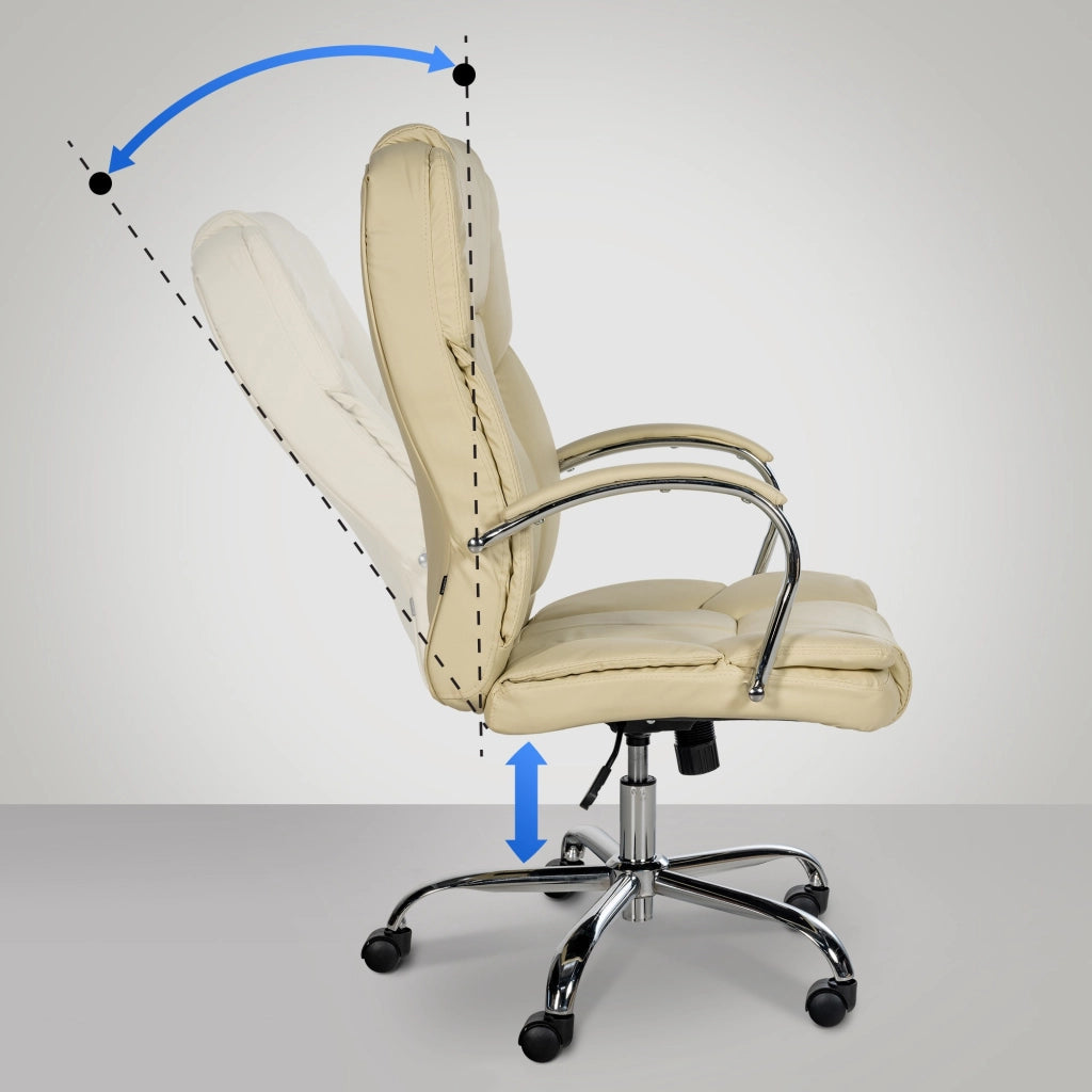 Poltrona ufficio XXL Xanthos in similpelle crema