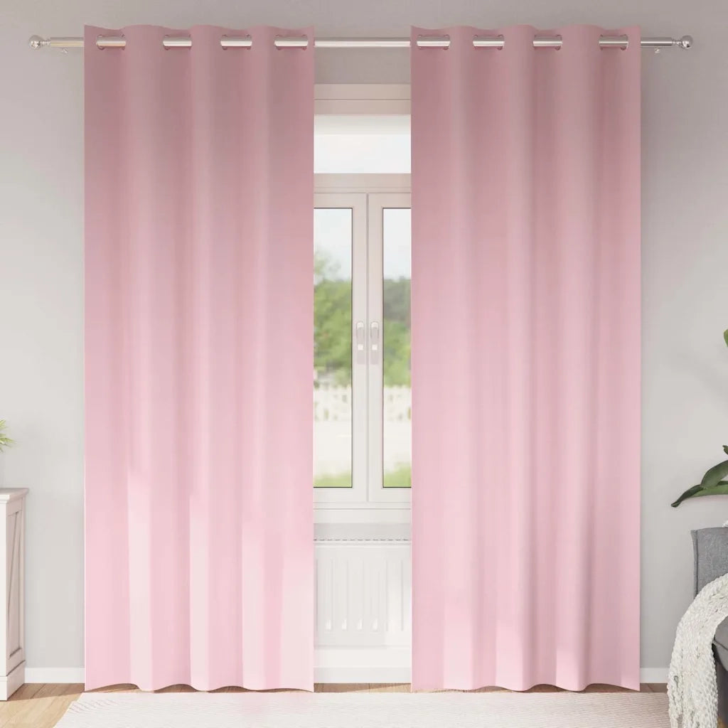 Tende Blackout con Anelli 2 pz Rosa baby 225 x 140 cm 4107410