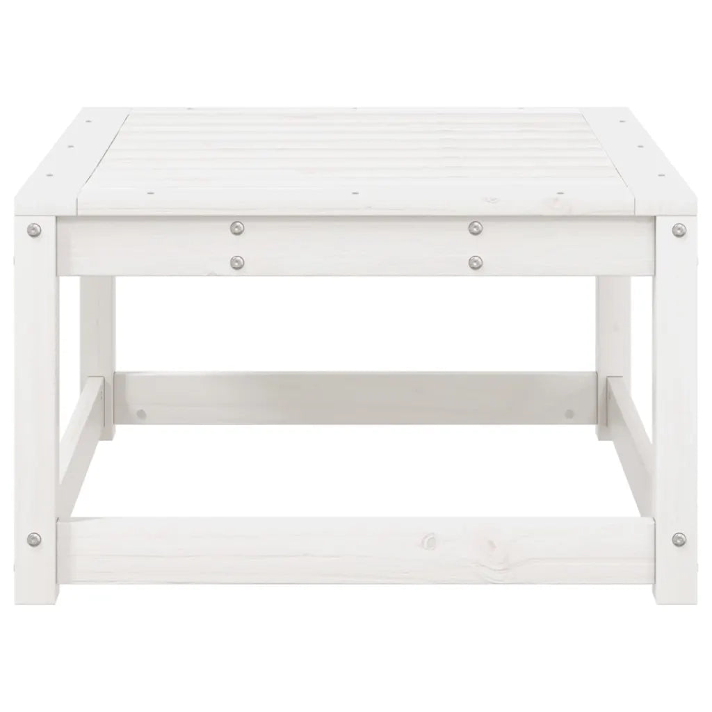 Poggiapiedi da Giardino Bianco in Legno Massello di Pino 844680