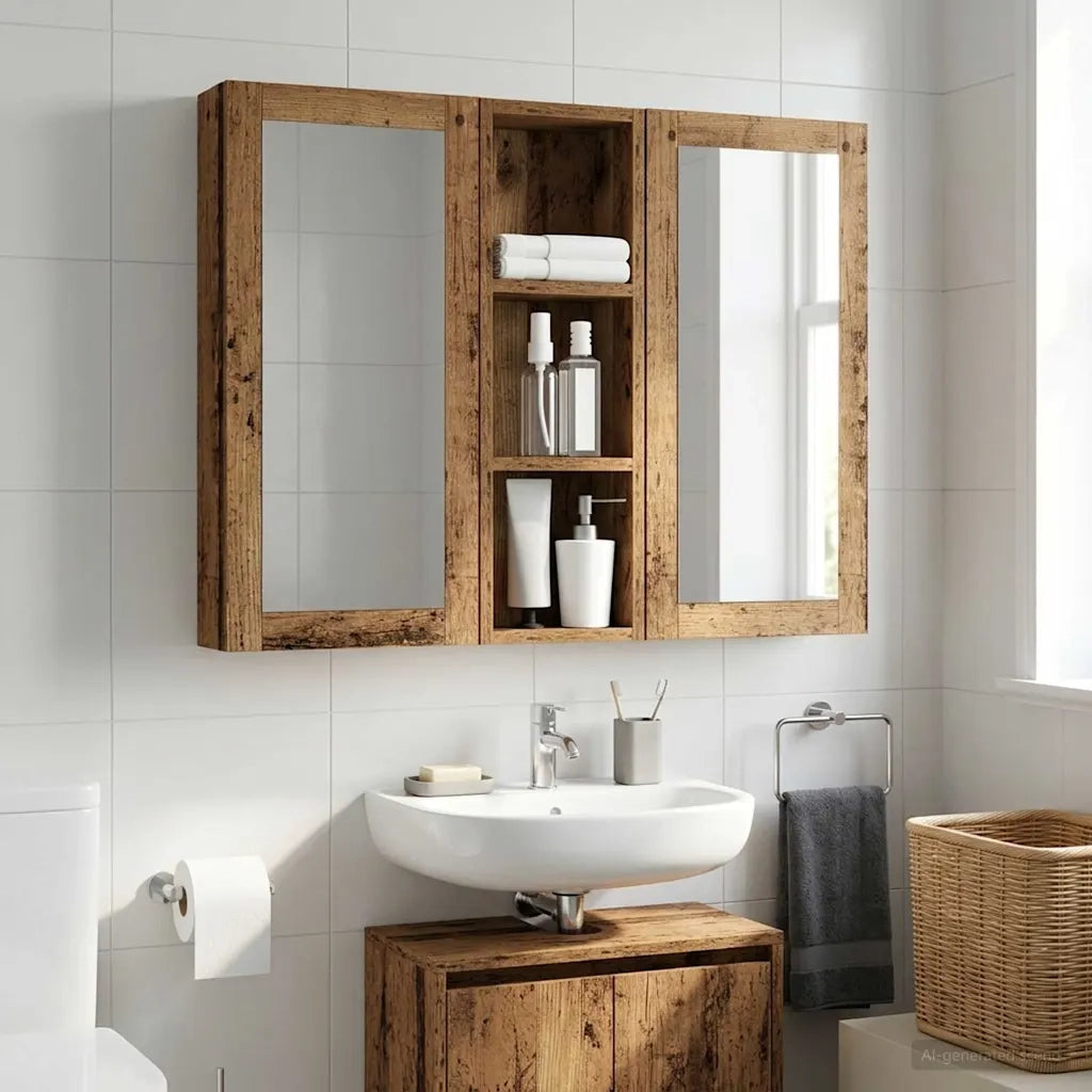 Armadio da bagno a muro Legno vecchio 20 x 10 x 60,5 cm 889293