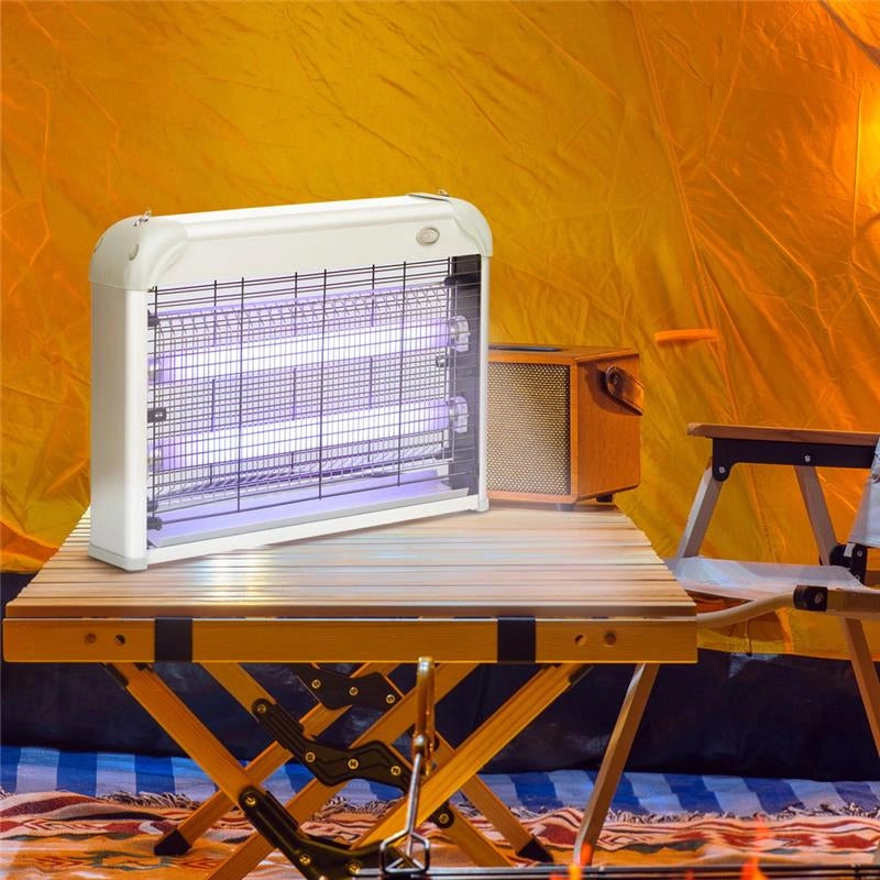 ZAPPER PER INSETTI E ZANZARE DA 20W A LUCI LED UV CON VASSOIO RIMOVIBILE IN ABS E METALLO 39X8X28 CM