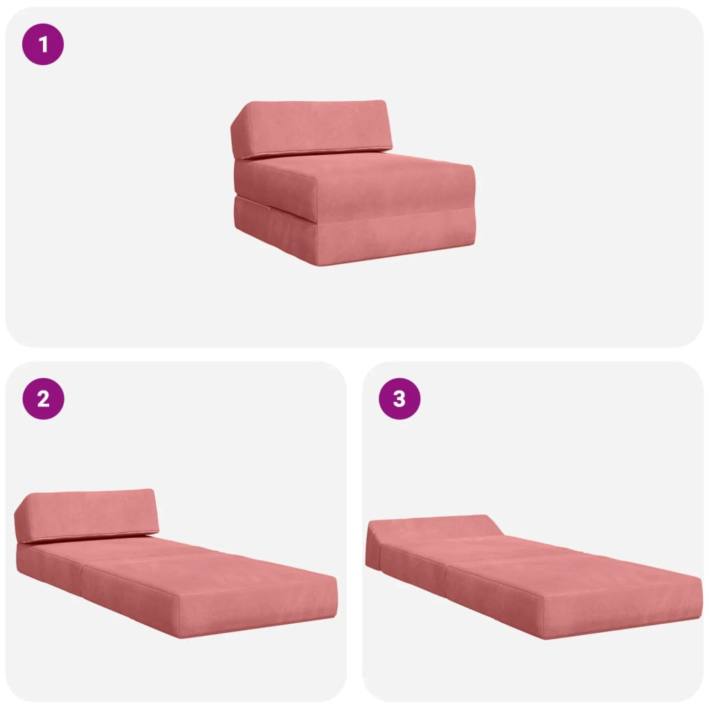 Divano Letto Pieghevole Rosa 60 x 70 x 41 cm Tessuto