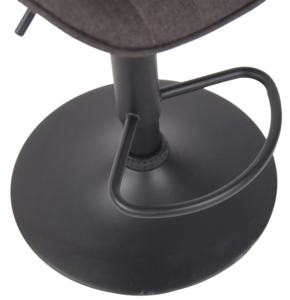 Sgabello Lentini in tessuto con poggiapiedi grigio scuro,nero