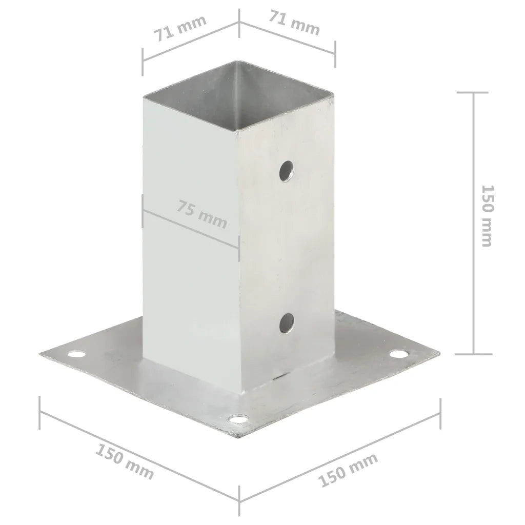 Ancoraggi Pali 4 pz in Metallo Zincato 71 mm 145447