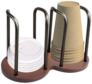 Dispensatore di bicchieri con due compartimenti - Supporto coperchio - Bicchieri di carta - Ufficio - Cucina - Palestra - Supporto bicchieri
