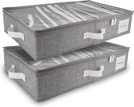 Contenitori di archiviazione per sotto il letto - set di 2, organizzatore ideale per abiti, calzature e coperte