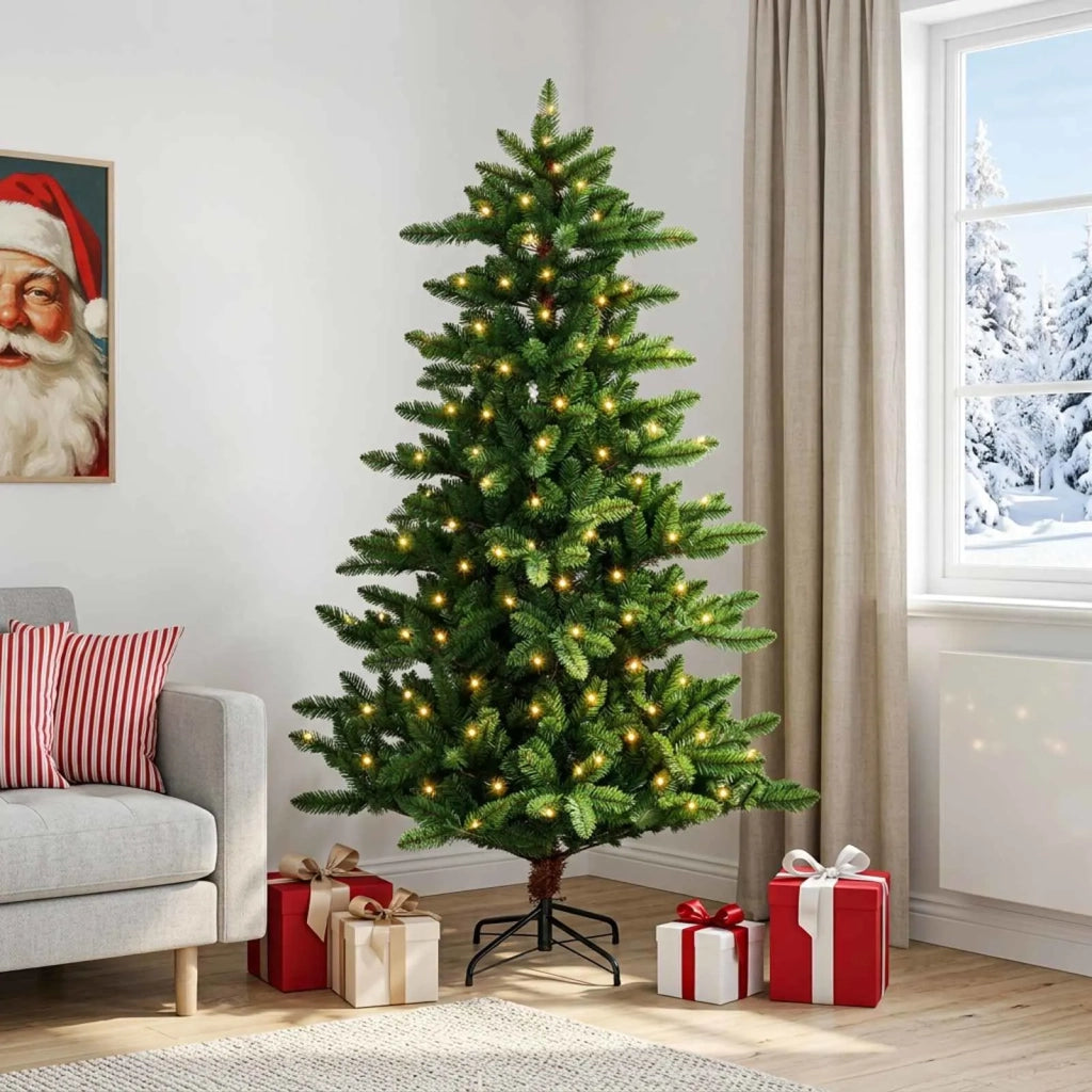 Albero di Natale artificiale 150 cm 150 LED Bianco caldo 3461356