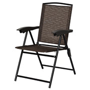 Set di 4 sedie pieghevoli in textilene 54 x 69 x 43-90 cm comode e leggere stile outdoor struttura in acciaio marrone 20_0020065