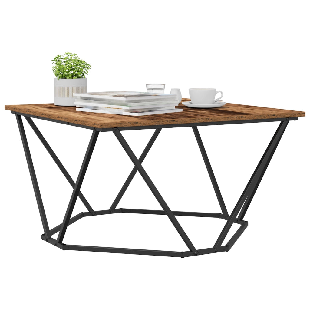 Tavolino da caffÃ¨ in legno antico 80x80x45 cm Legno ingegnerizzato