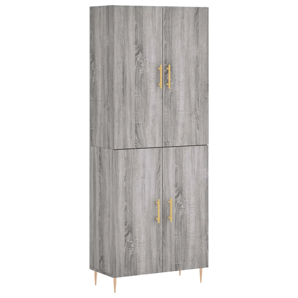 Credenza-Buffet-Armadio da cucina Grigio Sonoma 69,5x34x180 cm in Legno Multistrato 117343