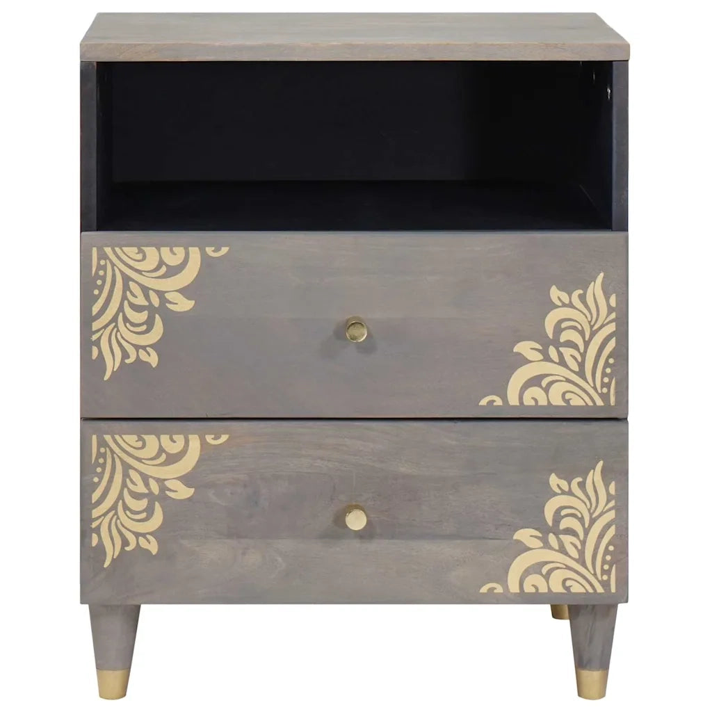Armadio da Notte Grigio 50 x 33 x 62 cm Legno di mango massello 4018782