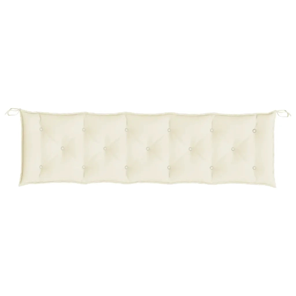Cuscini Panca Giardino 2 pz | Cuscini per sedie Bianco Crema 180x50x7 Tessuto Oxford