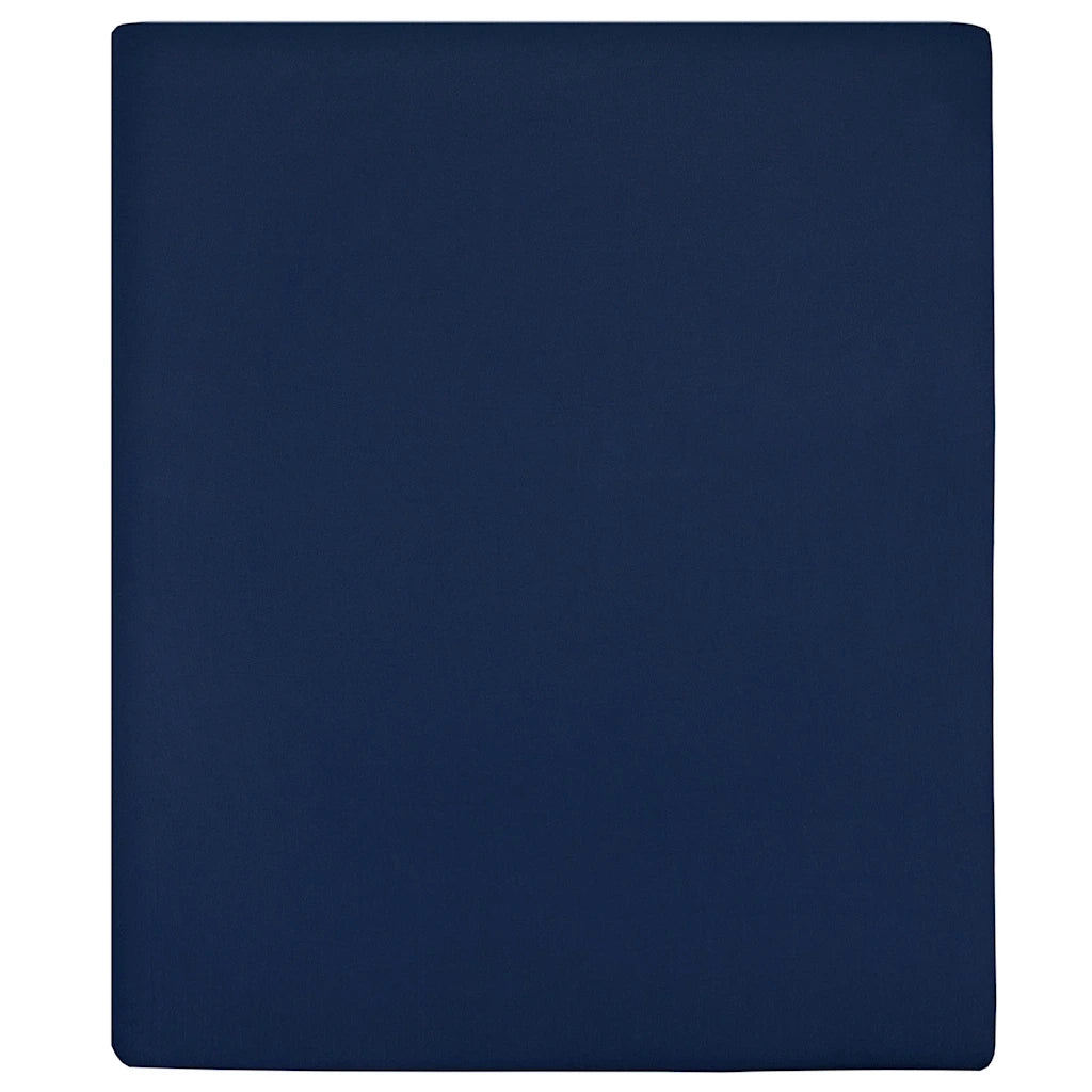 Lenzuola con Angoli Jersey 2pz Blu Marino 100x200 cm Cotone cod mxl 65325