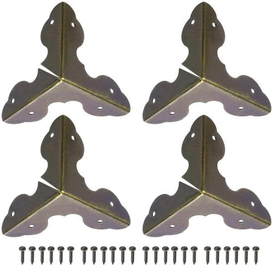 Protezioni Angolari in Metallo - 24 Pezzi - 33 x 33 x 33 mm - Protezione di Contorno - Decorative Protezioni Angolari - Inclusi Viti - Materiale Resistente - Protezioni Angolari
