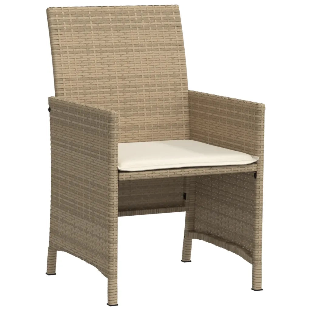 Set da Bistr¨° 3 pz | Set Salotto da Giardino con Cuscini Beige in Polyrattan