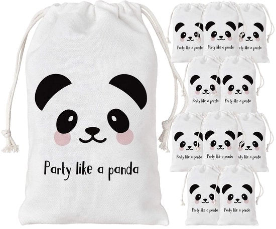 Decorazioni per Festa 12 Stuks - Panda Sacchetti per Caramelle - Baby Shower e Compleanni - Design Unico - 5 x 8 Pollici - Tazze per Pic-Nic