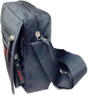 Borsa da Spalla per Lavori e Viaggi, Tela di Canapa, Impermeabile, Multi-Ritagli, Flap, Nero