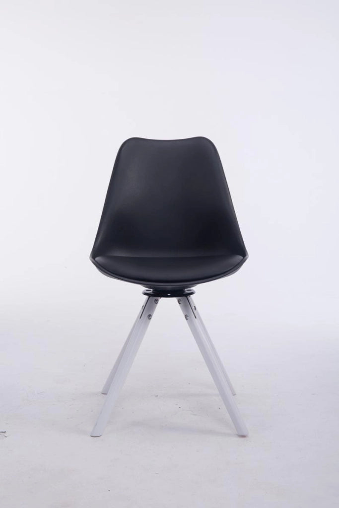 Sedia design Troyes Girevole Similpelle Rotondo nero,bianco