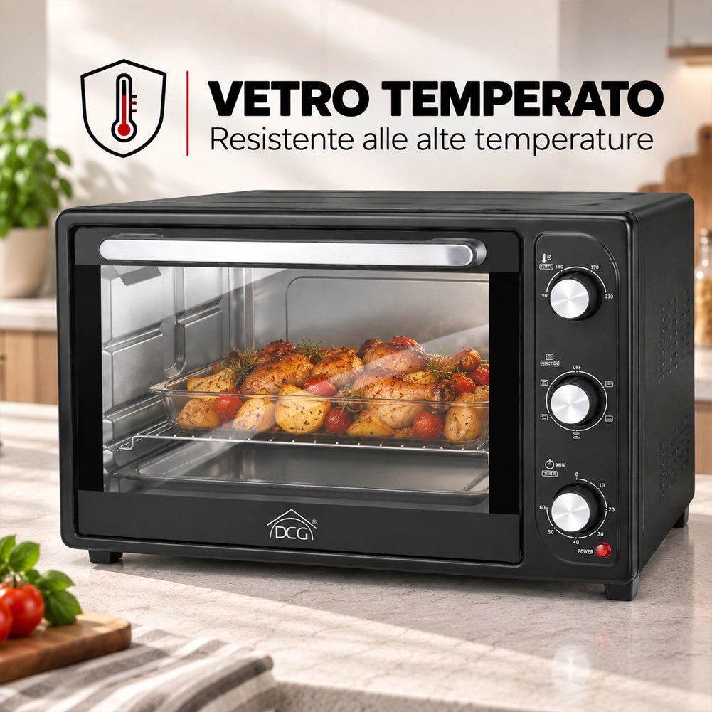 Forno Elettrico Ventilato 45 Litri 2000W Con Timer e Spia Luminosa DCG MB9845N