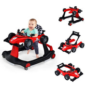 Primi passi 4 in 1 per bambini con altezza e velocit¨¤ regolabili, Primi passi a spinta con carillon con luci Rosso