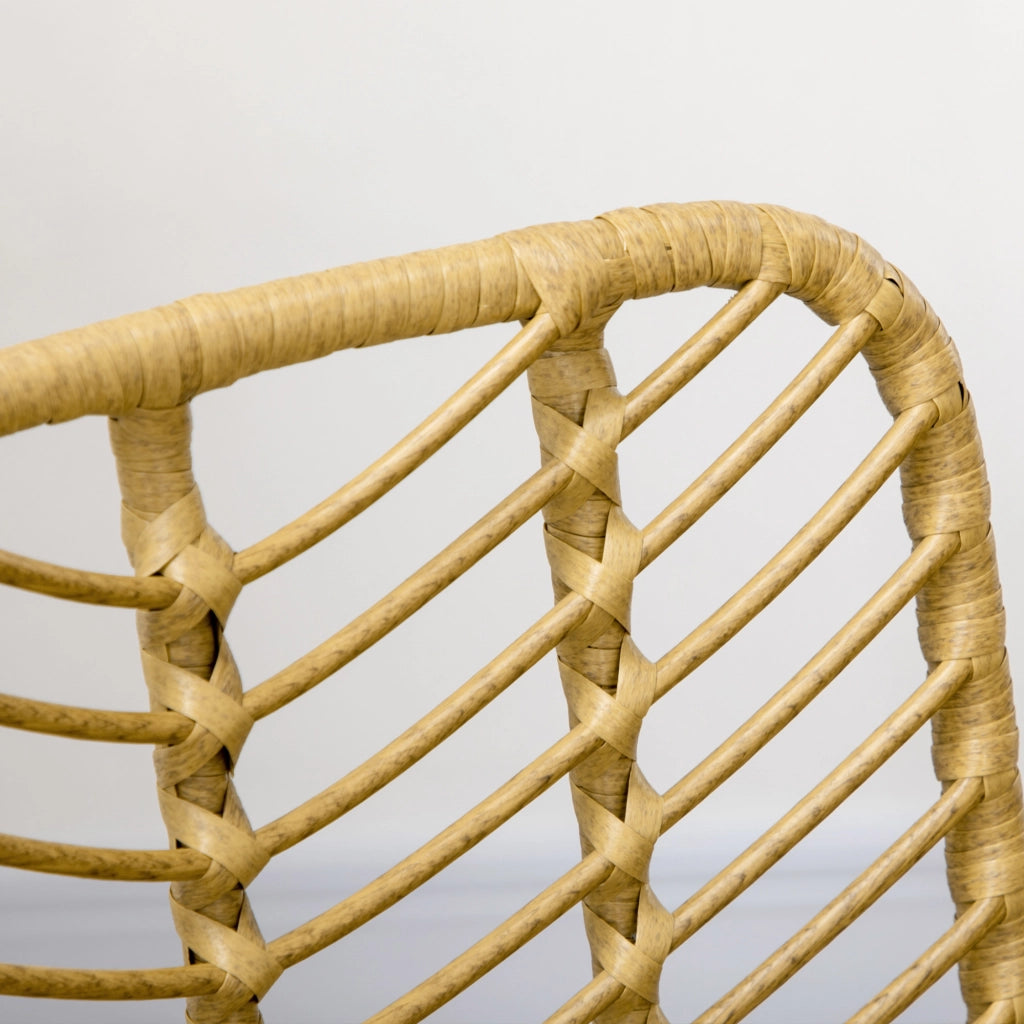 Sedia da pranzo design ¨C zephmum ¨C giallo, metallo e rattan 44x58x85