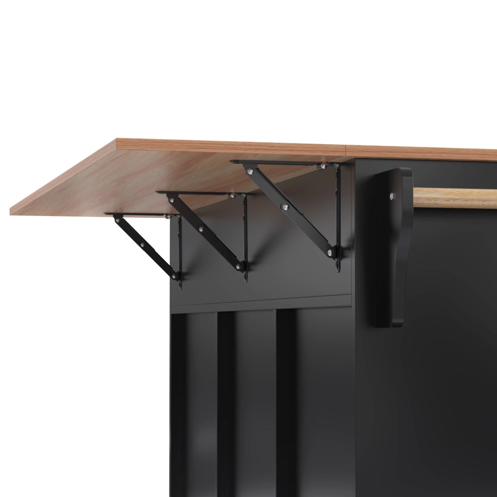 Tavolo da Pranzo con Ruote e 2 Cassetti ¨C MINIMAL ¨C Nero 129x46x91,5cm