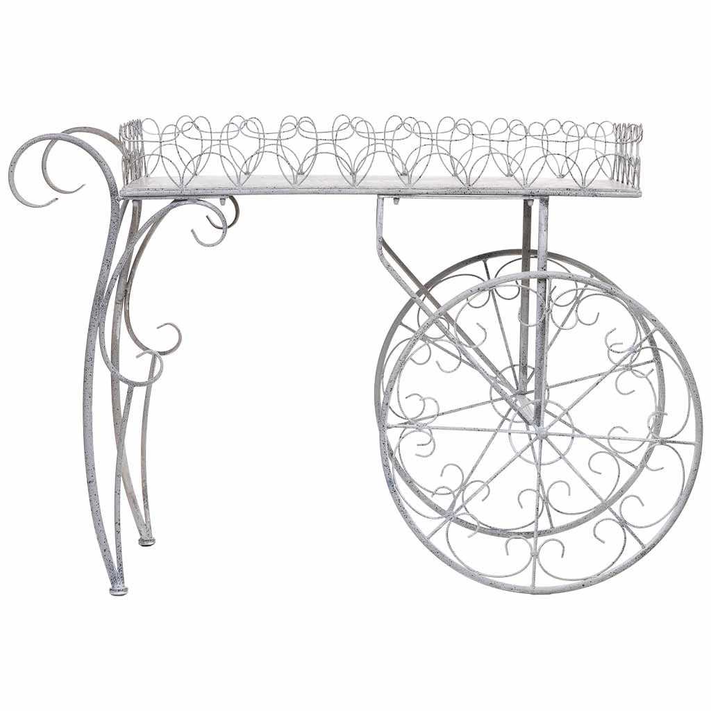 Carrello espositivo in metallo grigio 114,94x55,25x78,11h cm