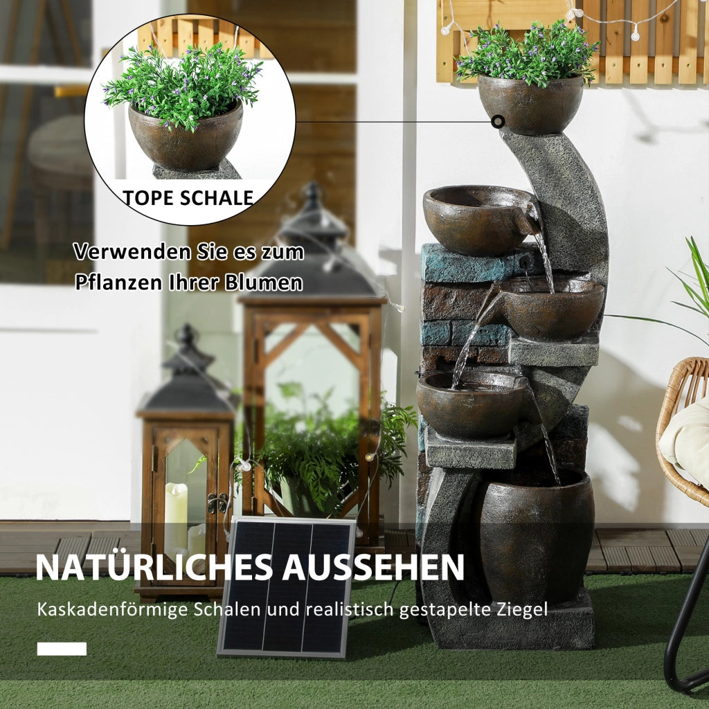 Fontana da Giardino ¨C Minimal ¨C 107cm, Resina, Grigio/Marrone